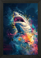 Grande squalo bianco arte con