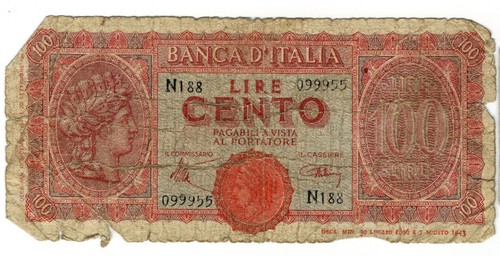 Italy 100 lire 1944 - lire,