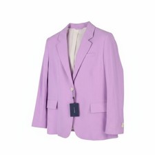 Gant Stretch Lino Dritto Blazer Donna EU40 Crocus Viola Rever Foderato