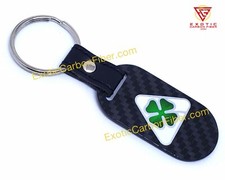 Alfa Romeo Quadrifoglio Logo E Scritta Carbonio Fibra Chiave Fob 2x2 Gloss