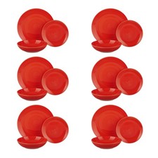 KASANOVA Servizio 18 piatti colorati rossi in stoneware rosso Tavola