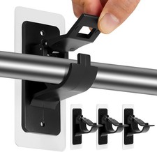 Palo per Tenda Senza Trapano con Staffe Autoadesive, Asta Regolabile... 