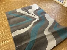 Tappeto Salotto Moderno Geometrico Astratto Tappeto Soggiorno Pelo Corto Blu Mor