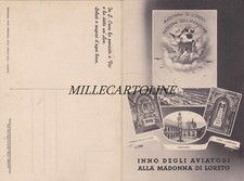 Aviazione: Cart. doppia -  Inno Aviatori alla Madonna di Loreto  1940