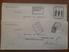 STORIA POSTALE LOTTO DI 2 RACCOMANDATE ANNI 70 CON COMMEMORATIVI E NON (b)