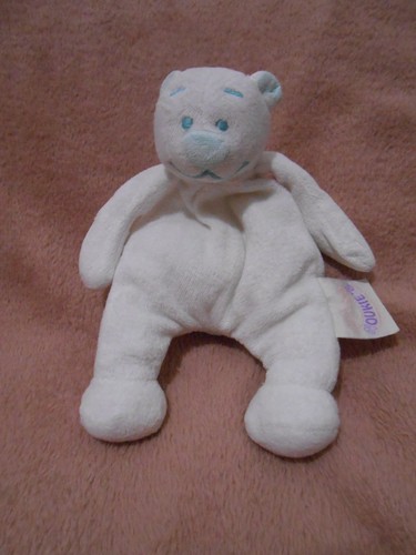 Doudou peluche ours blanc - , vert