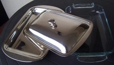 Teglia da Forno e da Tavola  LASAGNERA di JOB ART in silver plate 3Pz BELLISSIMA