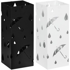 HOMCOM Portaombrelli di Design con 4 Ganci e Vaschetta Raccogligocce