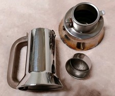 Caffettiera " ALESSI ", in Acciaio Inox 18/10. Tazze 3 Made in Italy.