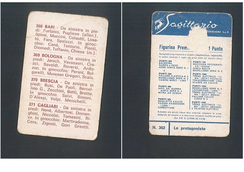Figurina fotocalcio sagittario - figurina,