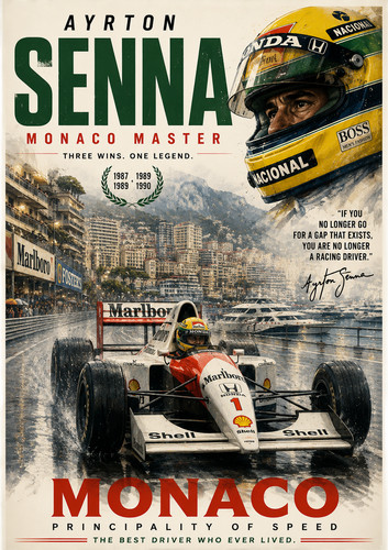 Poster ayrton senna - ayrton, monaco