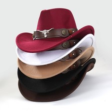 Cappello western cowboy cowgirl tesa larga cintura pelle decorazione uomo donna cappello equitazione