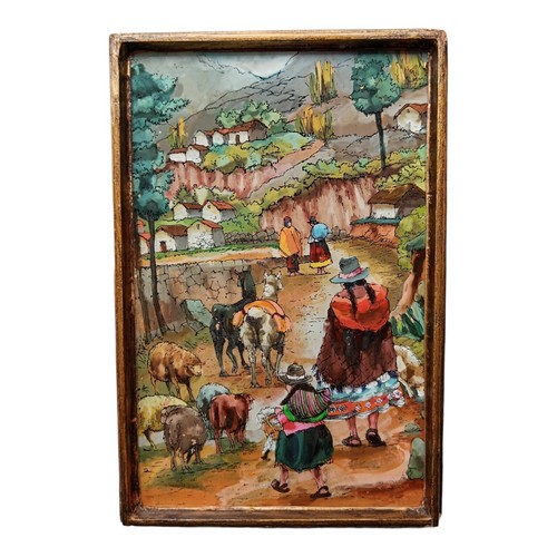 Antico quadro dipinto su - dipinto,