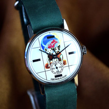 Pobeda Orologio da Polso Sovietico Vintage Orologio Uomo Belka e Strelka Cani URSS