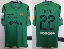 MAGLIA CALCIO HELLAS VERONA MATCH WORN N°22 TOZZO 2018/2019 SERIE BKT MACRON 