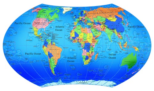 Adesivo murale educativo mappa