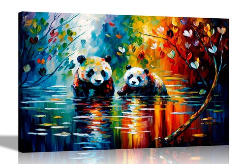Panda giocosi stagno stampe - stagno,