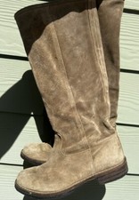 Stivali al ginocchio Fiorentini + Baker donna taglia 36 scamosciati talpa zip moda