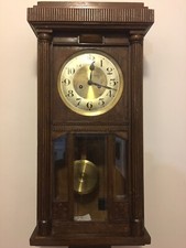 OROLOGIO A PENDOLO VINTAGE IN LEGNO DA PARETE INIZI '900