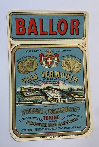 Vino vermouth ballor etichetta - vino,