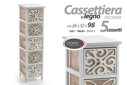 Cassettiera legno traforata - legno, 5