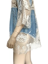 Blusa top festival blu in