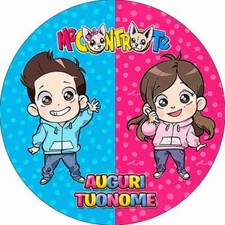 Cialda YOUTUBE ME CONTRO con NOME Decorazione Torta Ostia Zucchero TE luí e sofí