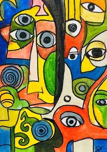 Volti astratti colorati aceo - volti,