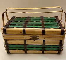 Vintage Bamboo Picnic Basket