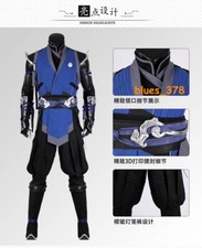 Costume cosplay Halloween uomo Mortal Kombat 1 Sub Zero abiti carnevale set completo