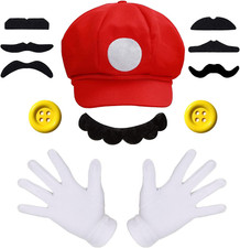 Mario Luigi Cappello, 1 Cappello 7 Baffi Finti 1 Guanti 2 Bottoni Decorazione, p