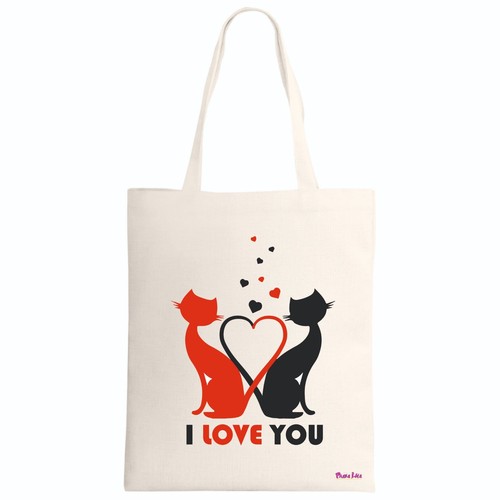 Borsa poliestere ecru disegno - borsa,