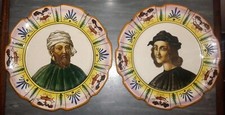ANTICHI PIATTI- MAIOLICA- EGISTO FANTECHI- fine sec. XIX- SESTO FIORENTINO