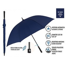 Ombrello Uomo Perletti Golf 65 Automatico Antivento Parapioggia Diametro Cm 132