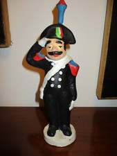 FISCHIETTO TERRACOTTA CARABINIERE IN GRANDE UNIFORME GIOCATTOLO CM. 20 ANNI '70