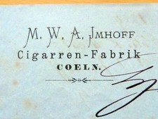 COLONIA 1889, fattura - M.W.A