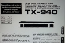 User Manual Tuner TX-940 HiFi