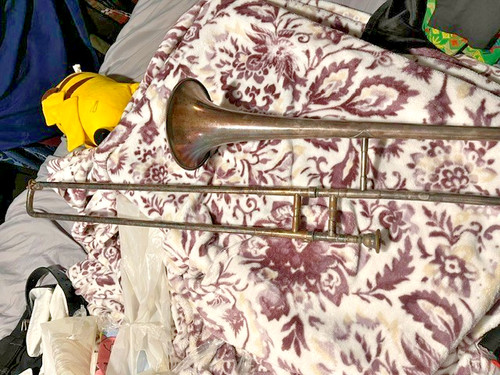 Antique trombone silver - antique,