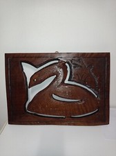 Quadro Scultura In Legno cigno