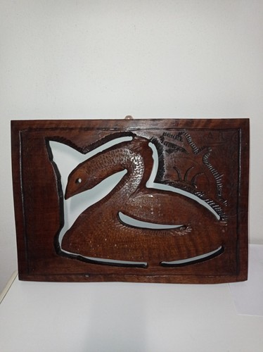 Quadro scultura legno cigno - in,