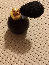 POMPA ATOMIZZATORE PER PROFUMO VINTAGE con flacone rotondo a bulbo nero opaco