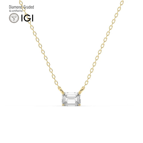 Collana smeraldo solitario - smeraldo,