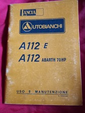 Libretto Uso e manutenzione Autobianchi a112 e abarth 70hp 