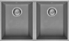 LAVELLO SOTTOTOP SMEG VZUM3434CT 2 VASCHE QUADRE SINTETICO GRANITO COLOR CEMENTO