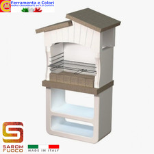 Barbecue Muratura a Legna Carbonella SAROM Italia 80x52x170 cm BBQ Calcestruzzo