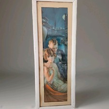 Gene Pressler luna di miele a Venezia incorniciata cortile stampa lunga 25,5x9,5 vintage anni 20