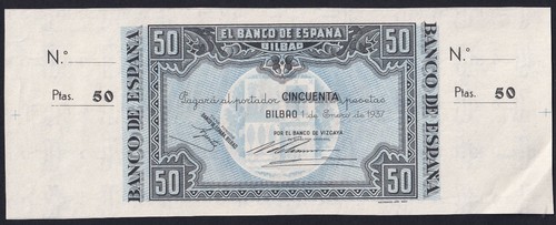 Billete pesetas 1937 bilbao - pesetas,