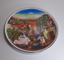 Piatto Serie dal Ferlaro IBI Banca Maria Rita Brunazzi 1989 Naif Pesca Po cm 25