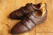 Gucci GG Monogram scarpe in pelle marrone scarpe da ginnastica sneakers donna UK 5 C US 8 EU 38