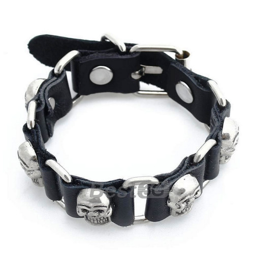 Bracciale rock teschio - rock,